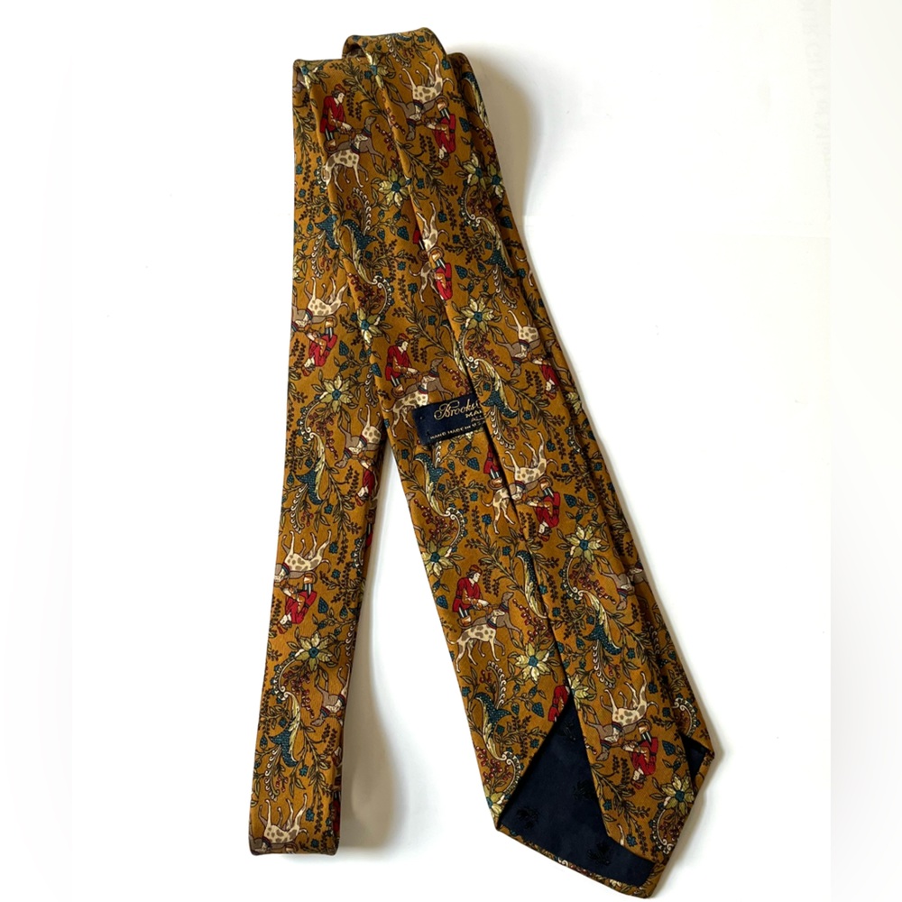 Brooks Brothers makers print Silk Necktie USA imported fabric multicolor - Picture 3 of 6